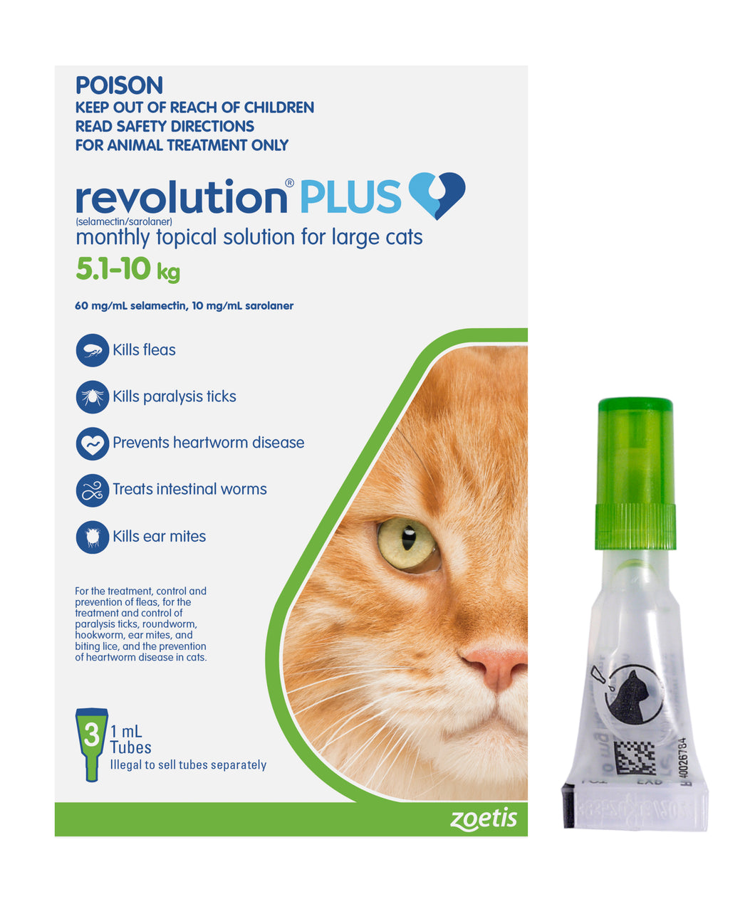 Revolution Plus Kitten 5.1kg to 10kg; 3 x monthly spot on doses