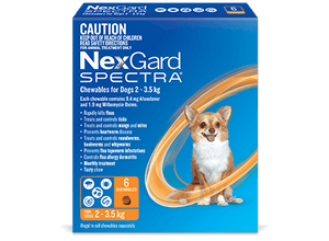 NexGard Spectra Chewables For Dogs Orange 2-3.5kg; Single Chew