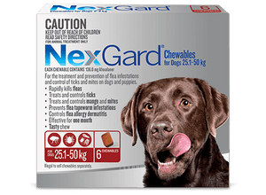 NEXGARD for dogs 25.1-50KG 3 Pack (Red)