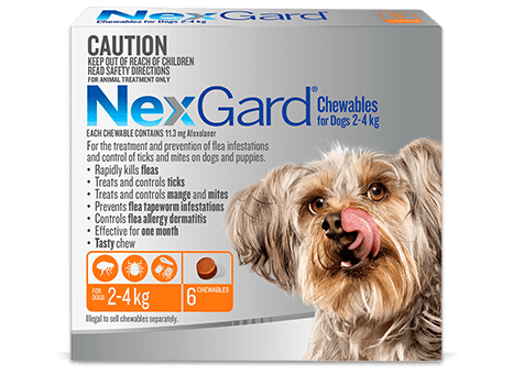 NexGard For Dogs Orange Very Small 2.0-4kg; Single Chew