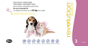 Revolution Puppy & Kitten up to 2.5kg; 3 x monthly spot on doses