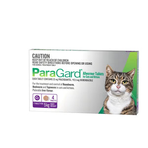 Paragard Intestinal Worming Tablets for Cats; 12 month supply! 4 Tablets